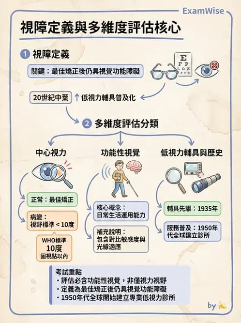 驗光師 - 視障的分類及流行分布 - AI 圖文解析預覽