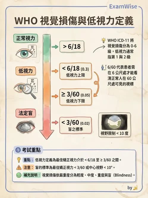驗光師 - 視障的分類及流行分布 - AI 圖文解析預覽