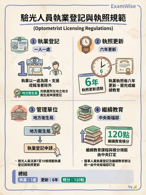 驗光師 - 執業資格與繼續教育 - AI 圖文解析預覽