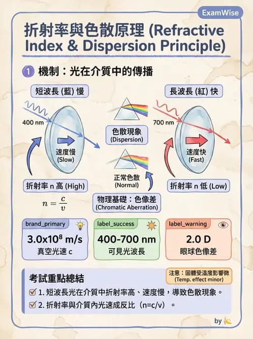 驗光師 - 折射定律、反射與光學現象 - AI 圖文解析預覽
