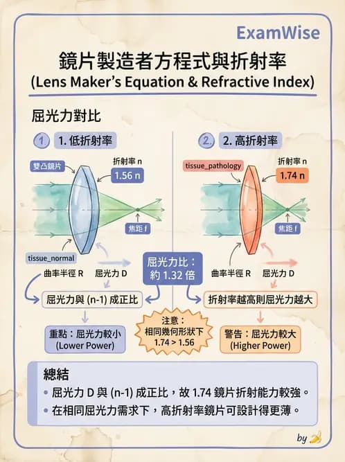 驗光師 - 透鏡屈光力與聚散度計算 - AI 圖文解析預覽
