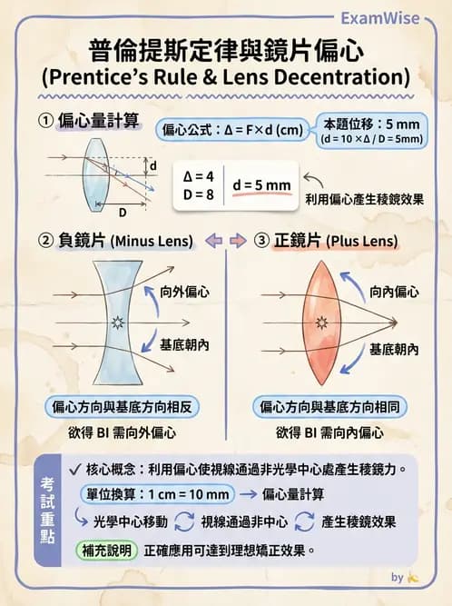 驗光師 - 稜鏡效應計算與偏心配鏡 - AI 圖文解析預覽