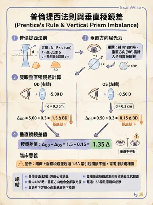 驗光師 - 稜鏡效應計算與偏心配鏡 - AI 圖文解析預覽