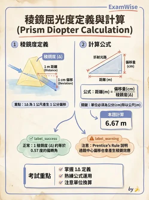 驗光師 - 稜鏡光學原理與度量 - AI 圖文解析預覽