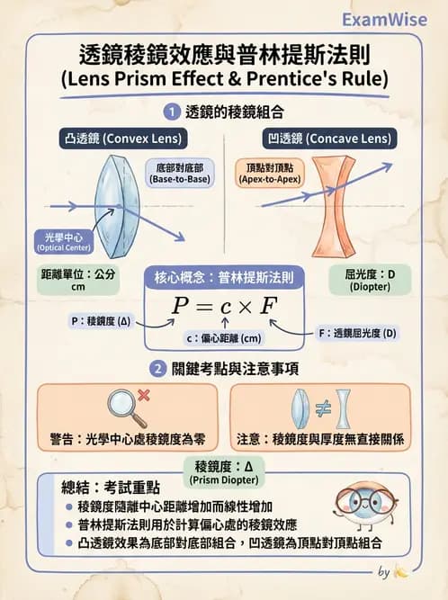 驗光師 - 稜鏡光學原理與度量 - AI 圖文解析預覽