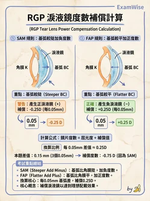 驗光師 - 硬式隱形眼鏡度數與散光計算 - AI 圖文解析預覽