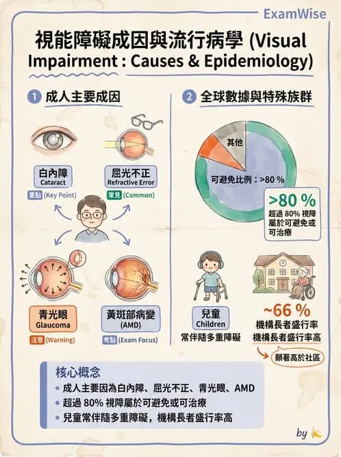 驗光師 - 視障的分類及流行分布 - AI 圖文解析預覽