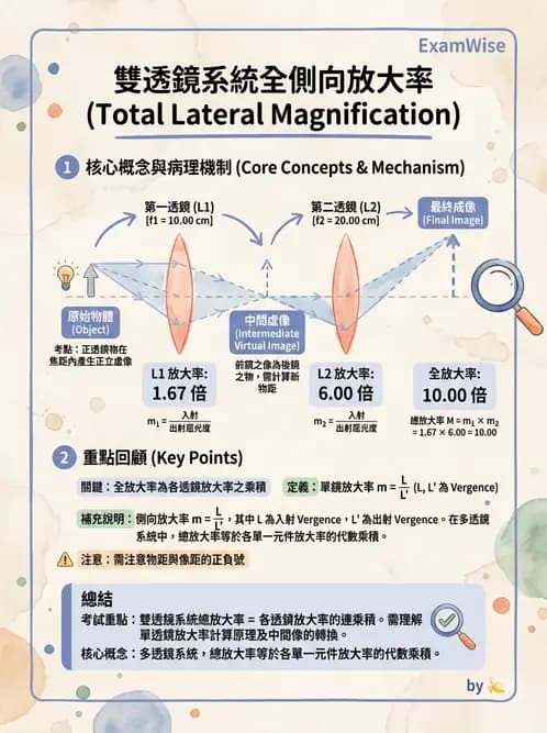 驗光師 - 薄透鏡成像計算與成像性質 - AI 圖文解析預覽