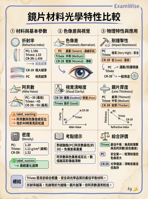 驗光師 - 鏡片放大率、材質與特殊鏡片 - AI 圖文解析預覽