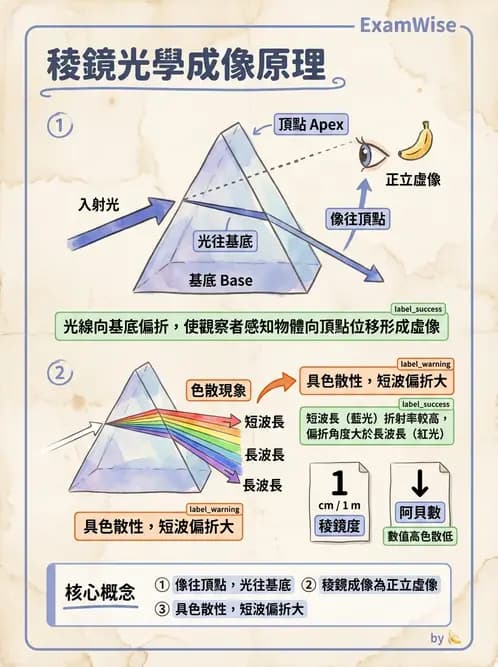 驗光師 - 稜鏡光學原理與度量 - AI 圖文解析預覽