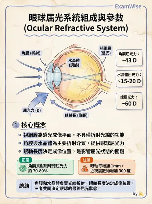 驗光師 - 眼球屈光系統基本原理 - AI 圖文解析預覽