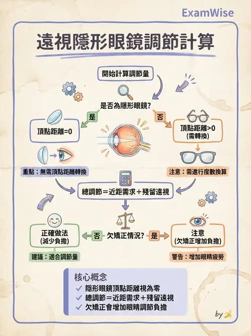 驗光師 - 調節機制與調節量計算 - AI 圖文解析預覽