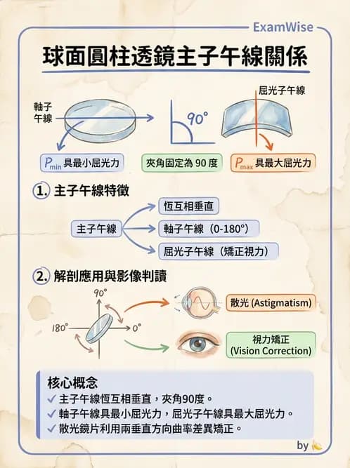 驗光師 - 光學十字轉換與處方表示法 - AI 圖文解析預覽