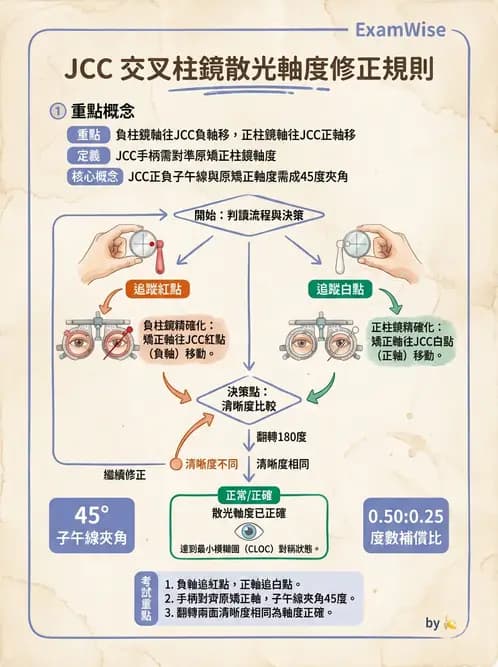 驗光師 - 傑克森交叉圓柱鏡散光檢查 - AI 圖文解析預覽