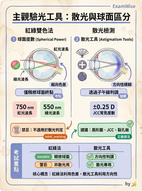 驗光師 - 自覺式驗光流程與球面度判讀 - AI 圖文解析預覽