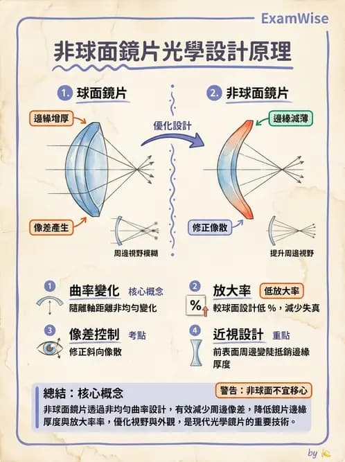 驗光師 - 鏡片材料特性與光學設計 - AI 圖文解析預覽