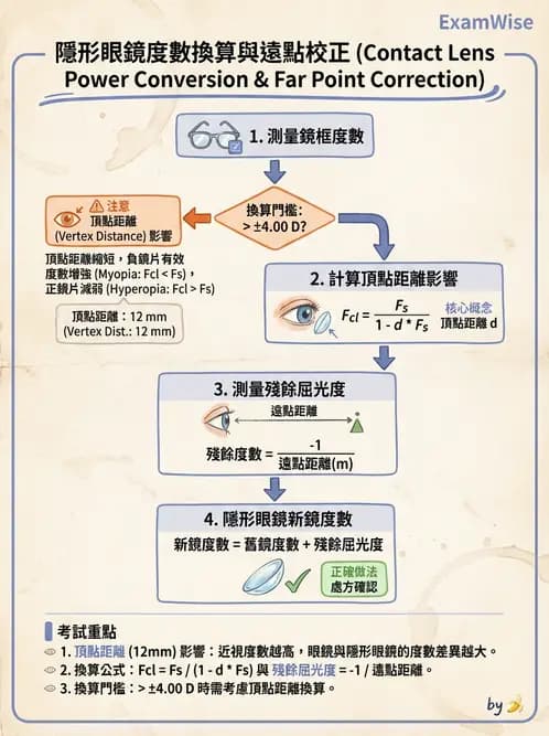 驗光師 - 頂點距離換算與等效處方 - AI 圖文解析預覽