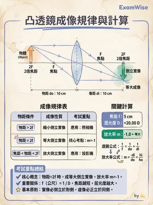 驗光師 - 薄透鏡成像計算與成像性質 - AI 圖文解析預覽