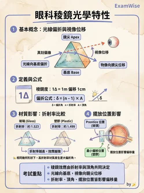 驗光師 - 稜鏡光學原理與度量 - AI 圖文解析預覽