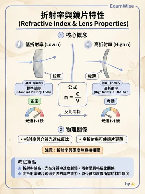 驗光師 - 折射定律、反射與光學現象 - AI 圖文解析預覽
