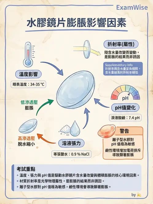 驗光師 - 軟式鏡片含水量、透氧與濕潤性 - AI 圖文解析預覽