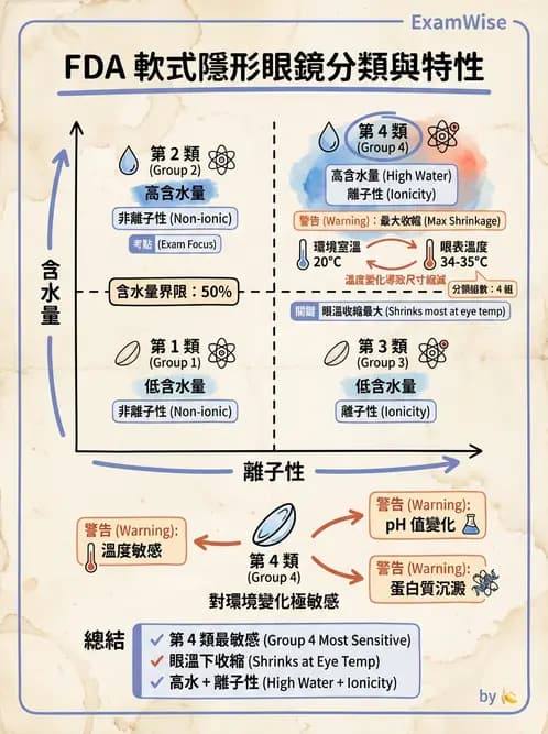 驗光師 - 軟式鏡片單體與化學分類 - AI 圖文解析預覽