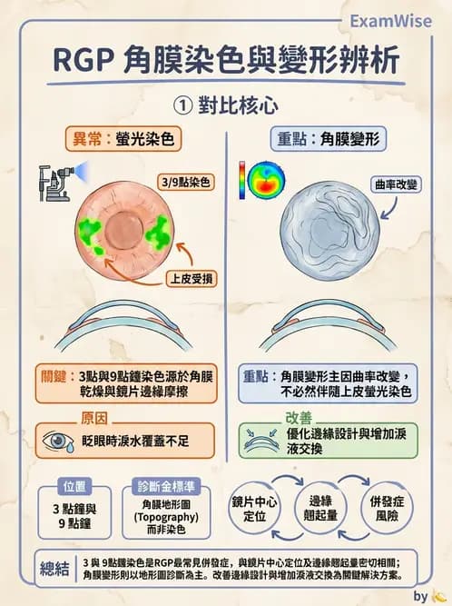 驗光師 - 角膜染色與輪部血管化 - AI 圖文解析預覽