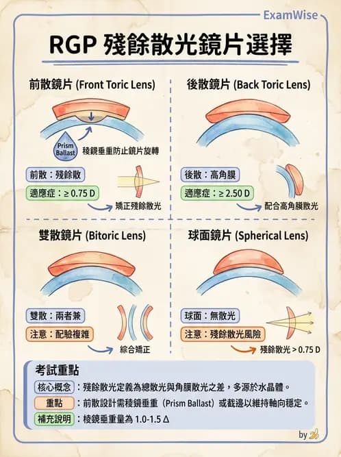 驗光師 - 硬式隱形眼鏡度數與散光計算 - AI 圖文解析預覽
