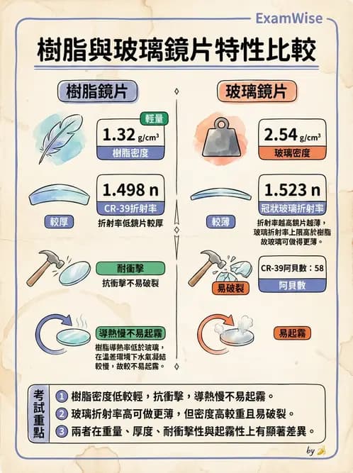驗光師 - 鏡片材料特性與光學設計 - AI 圖文解析預覽