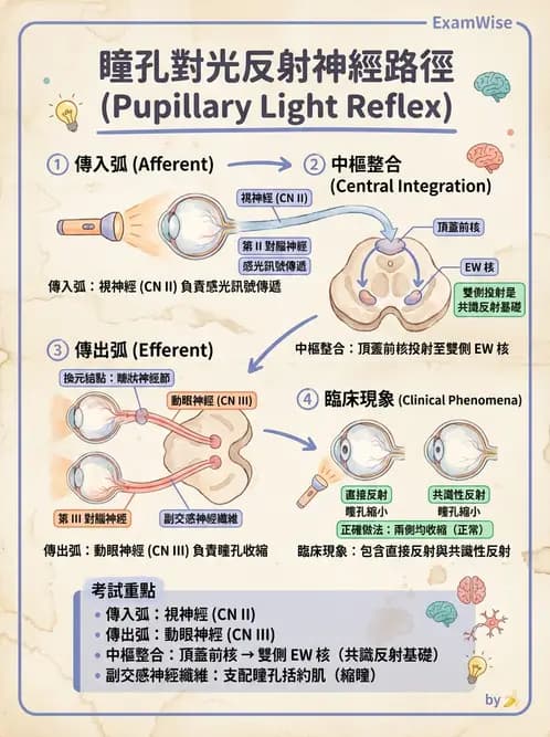 驗光師 - 眼部反射弧與自主神經調控 - AI 圖文解析預覽
