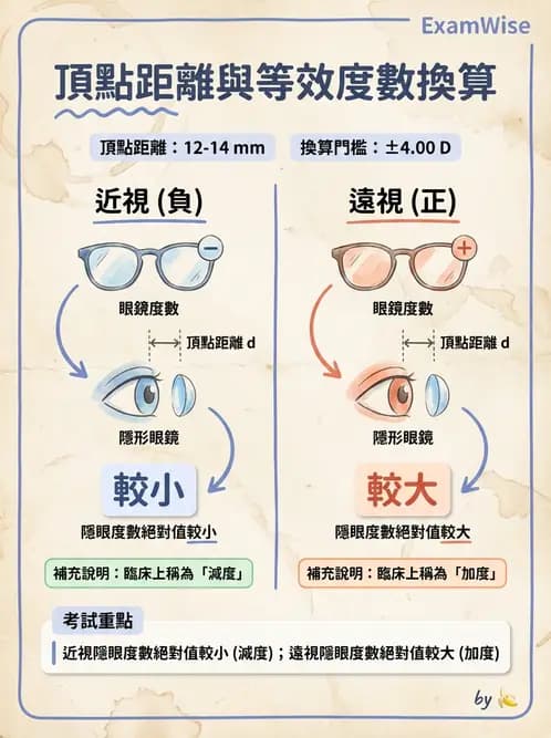 驗光師 - 頂點距離換算與等效處方 - AI 圖文解析預覽