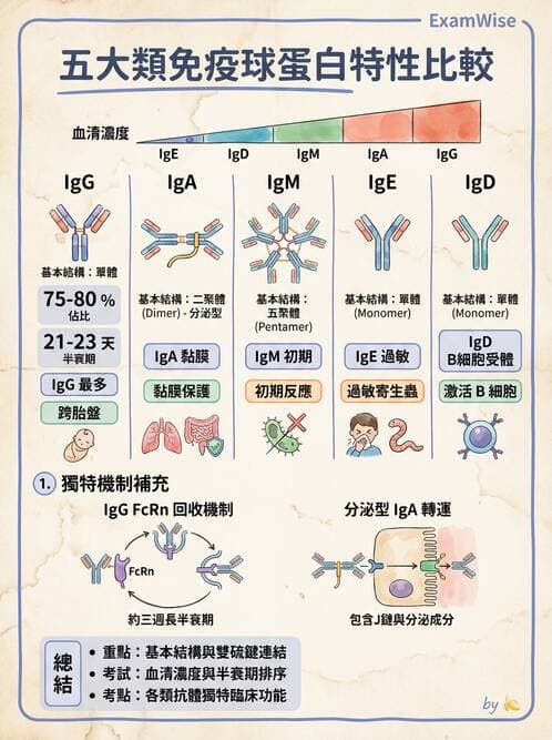 護理師 - 免疫系統組成、抗原-抗體、補體、先天性免疫 - AI 圖文解析預覽