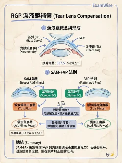 驗光師 - 硬式隱形眼鏡度數與散光計算 - AI 圖文解析預覽
