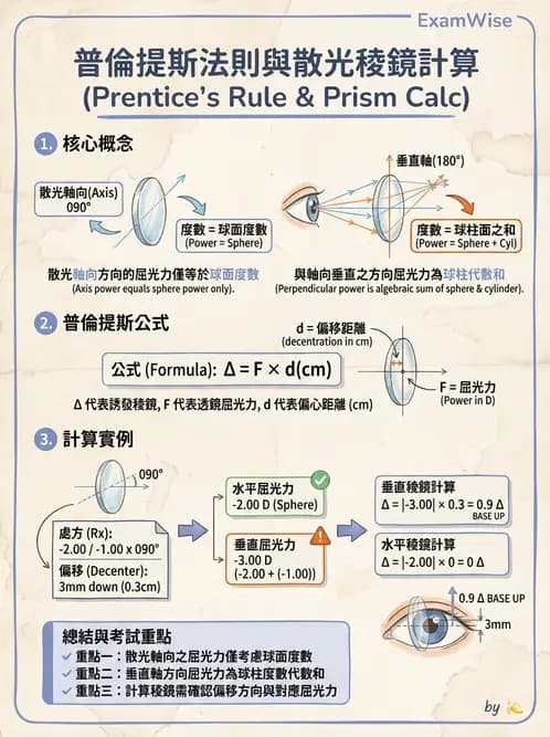 驗光師 - 稜鏡效應與移心計算 - AI 圖文解析預覽