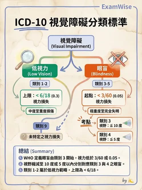 驗光師 - 視障的分類及流行分布 - AI 圖文解析預覽