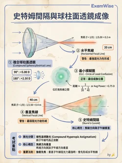 驗光師 - 透鏡屈光力計算與焦線分析 - AI 圖文解析預覽