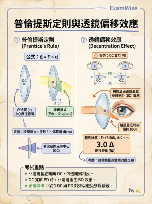 驗光師 - 稜鏡效應計算與偏心配鏡 - AI 圖文解析預覽