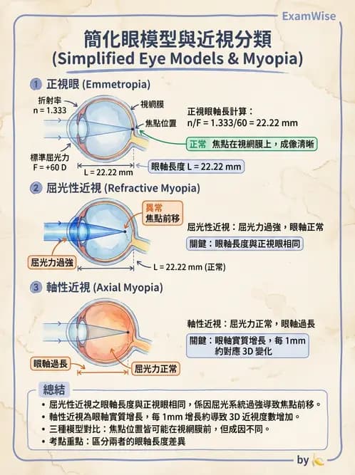 驗光師 - 模型眼屈光計算與屈光不正 - AI 圖文解析預覽