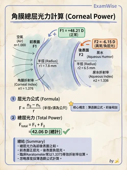 驗光師 - 模型眼屈光計算與屈光不正 - AI 圖文解析預覽