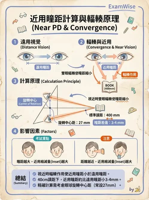 驗光師 - 老花眼概念、調節幅度與配鏡光學 - AI 圖文解析預覽