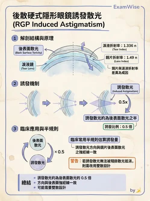 驗光師 - 硬式隱形眼鏡度數與散光計算 - AI 圖文解析預覽