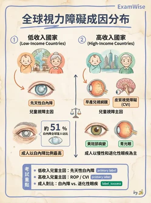 驗光師 - 視障的分類及流行分布 - AI 圖文解析預覽