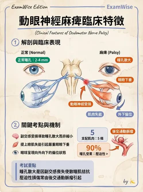 驗光師 - 眼部腦神經解剖與麻痺 - AI 圖文解析預覽