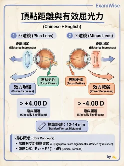 驗光師 - 頂點距離換算與等效處方 - AI 圖文解析預覽