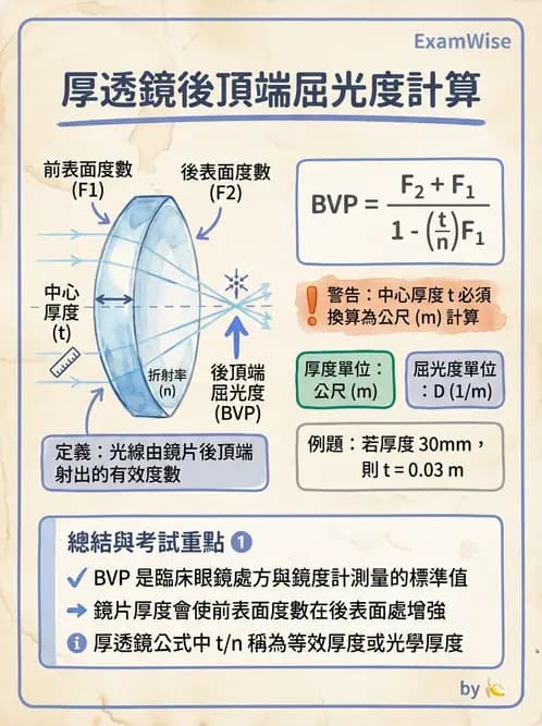 驗光師 - 厚透鏡屈光力計算 - AI 圖文解析預覽