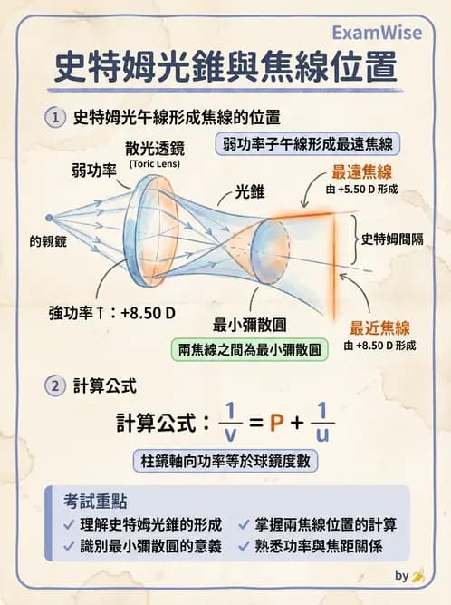 驗光師 - 透鏡屈光力計算與焦線分析 - AI 圖文解析預覽
