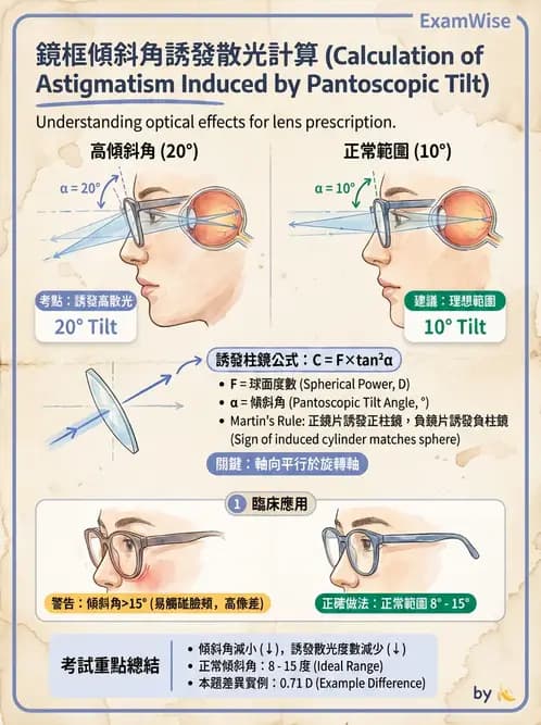 驗光師 - 透鏡屈光力計算與焦線分析 - AI 圖文解析預覽