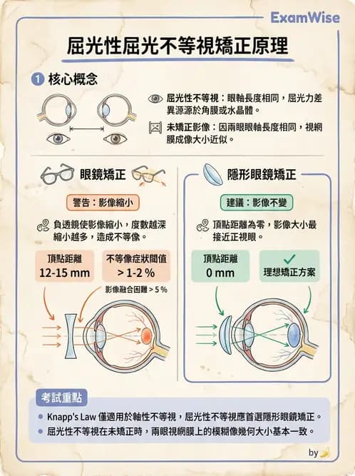 驗光師 - 模型眼屈光計算與屈光不正 - AI 圖文解析預覽