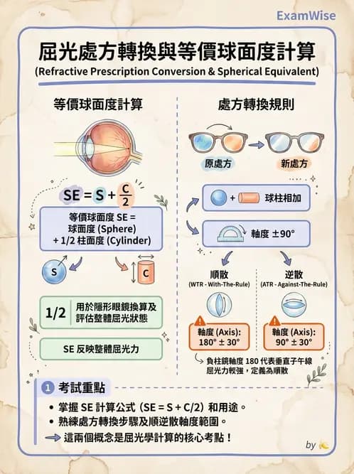 驗光師 - 自覺式驗光流程與球面度判讀 - AI 圖文解析預覽
