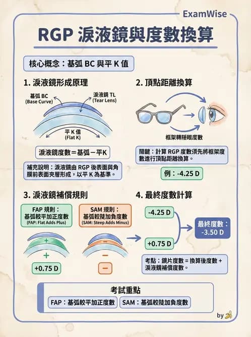 驗光師 - 硬式隱形眼鏡度數與散光計算 - AI 圖文解析預覽